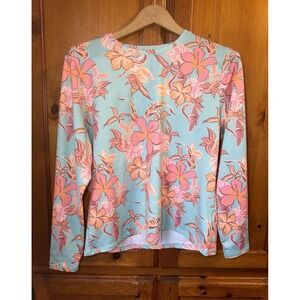 ROXY Women's XL Floral UPF 50 Sun Protection Rash Guard Long Sleeve Swim Surf